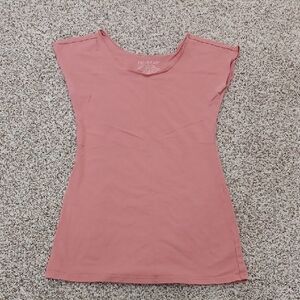 DownEast Dusty Rose Scoop Neck Wonder Tee Size Small